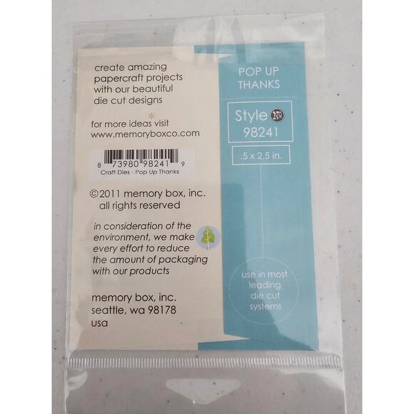 Memory Box Pop Up Thanks Steel Craft Die Style 98241 - Picture 2 of 2